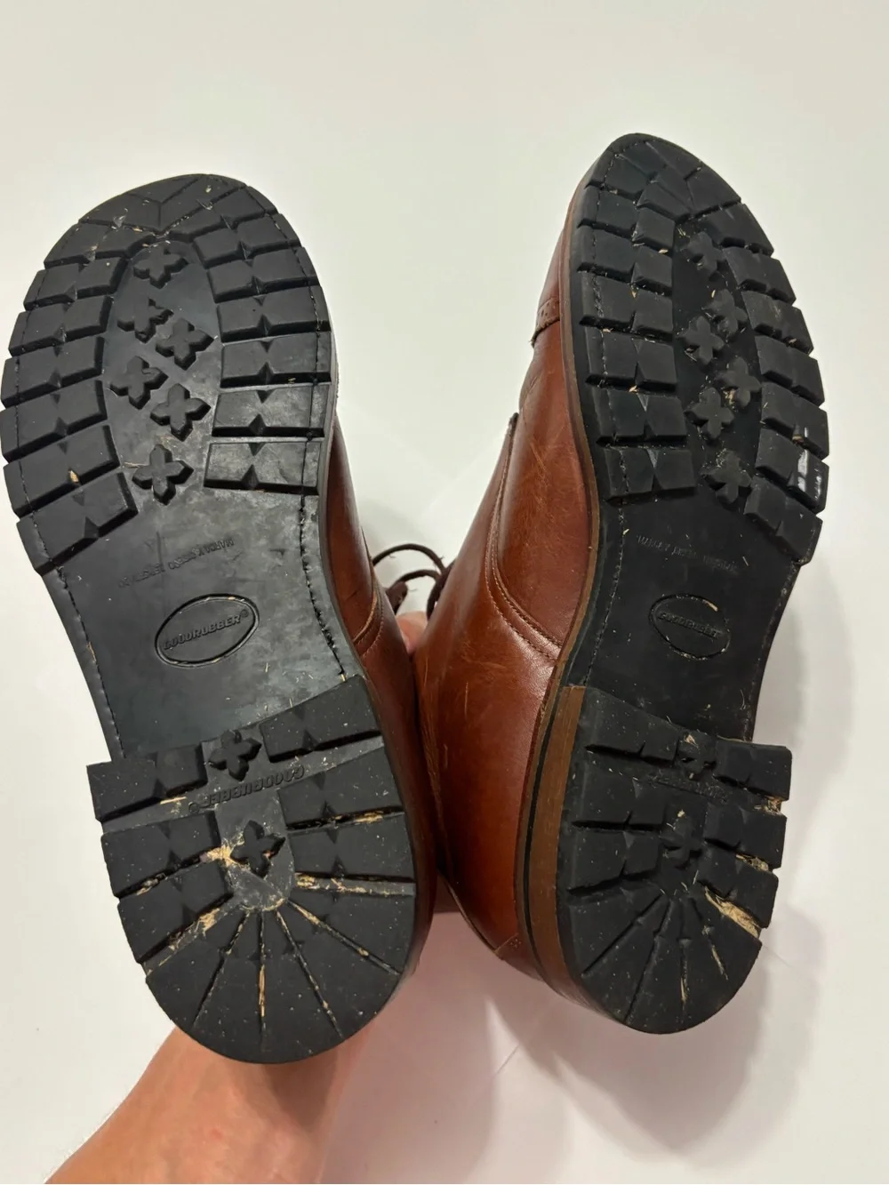 Javier Brown Leather Cap Toe Boots Size 7 Brogue Lug Sole
